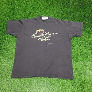 Vintage 90s Country Music Shirt Womens XL 23x25 Faded Black
